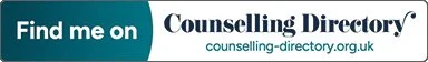 Counselling Directory logo with a button to find a counsellor online.